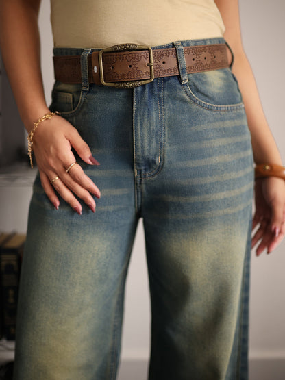 Vintage Drift Blue Tinted Wide Leg Jeans