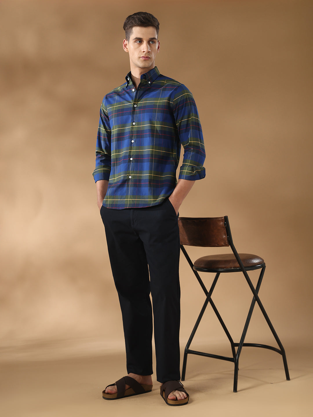 Blue Regular Fit Casual Cotton Shirt for men (CINTA)