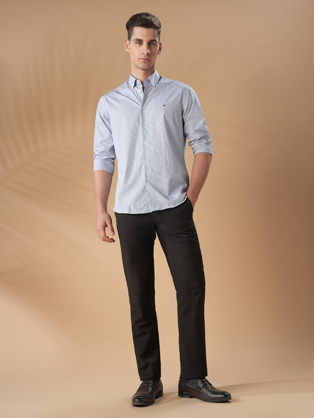 Grey Regular Fit Formal Cotton Shirt for men (CANTI)