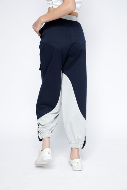 Elastic Hem Two-Tone Cargo Joggers