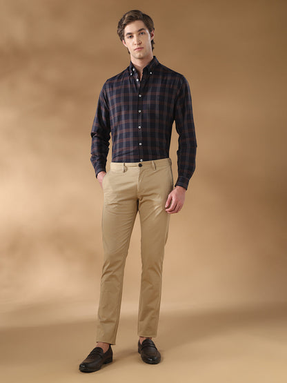 Black Regular Fit Formal Cotton Shirt for men (LENIS)