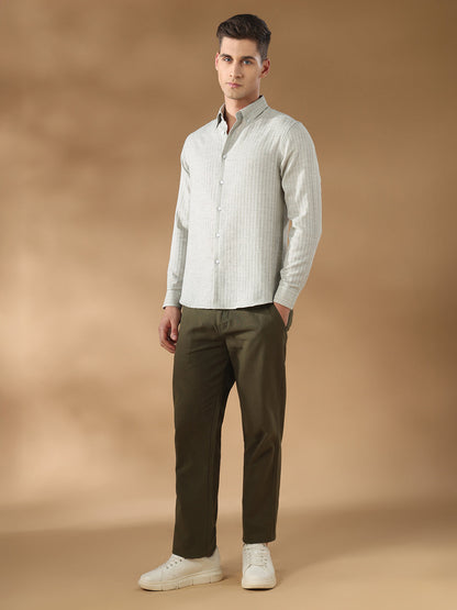 Green Regular Fit Casual Cotton Shirt for men (CINTIO)