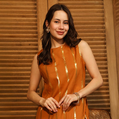 Metallic Striped Kurta Set