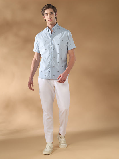 Blue Regular Fit Casual Cotton Shirt for men (CULIX)