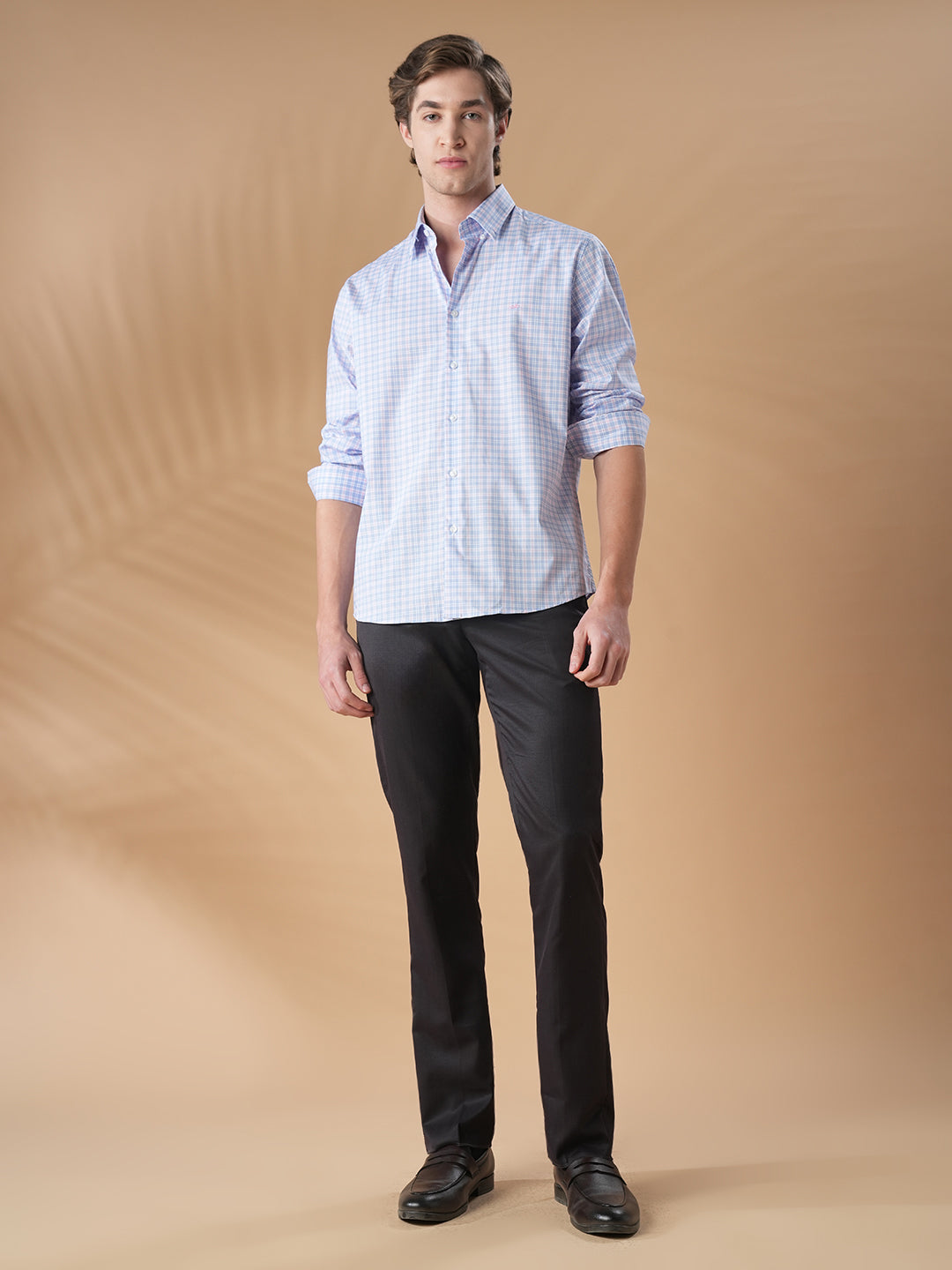 Blue Regular Fit Formal Cotton Shirt for men (COBOL)