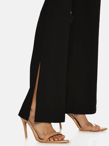 IS.U Black Flared Slit Pant