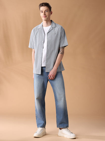 Grey Regular Fit Checked Casual Shirt for Men (LEONO)