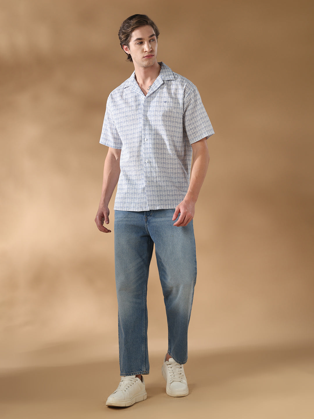 Blue Regular Fit Casual Cotton Shirt for men (ELANE)
