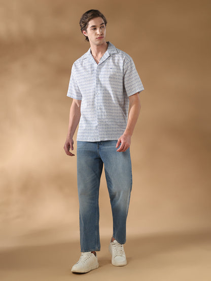 Blue Regular Fit Casual Cotton Shirt for men (ELANE)