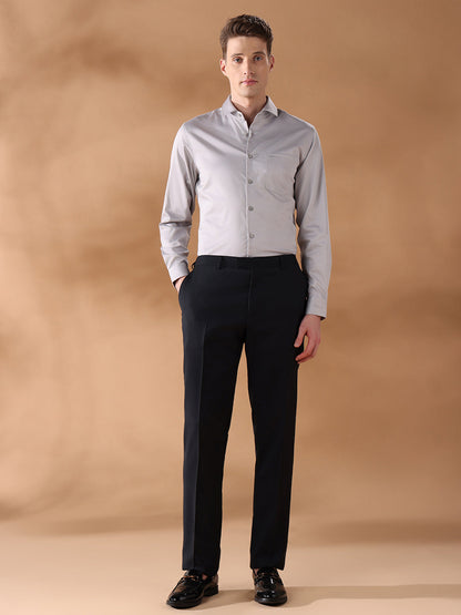Grey Slim Fit Solid Formal Shirt for Men (JUDE)