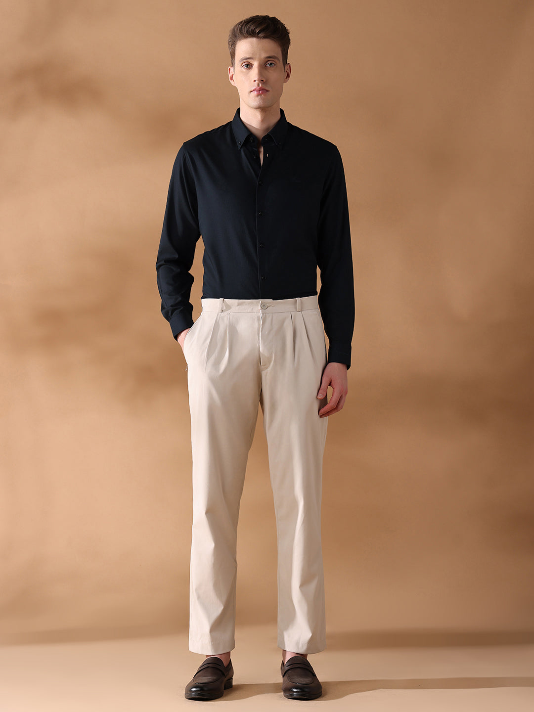 Black Regular Fit Solid Formal Shirt for Men (CROCE)