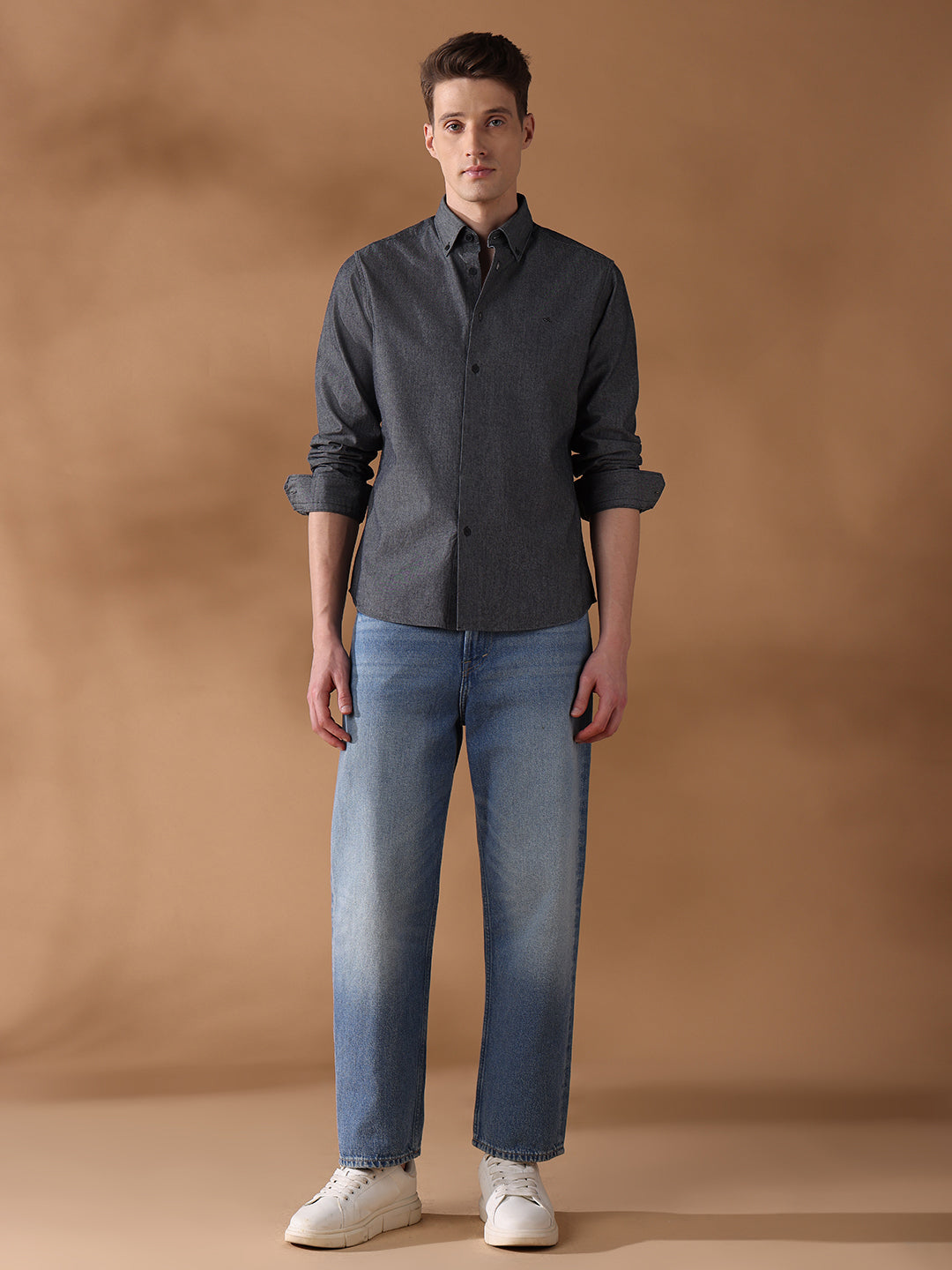 Black Regular Fit Solid Casual Shirt for Men (LELIA)