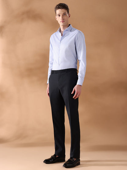 Blue Regular Fit Checked Formal Shirt for Men (CARLA)