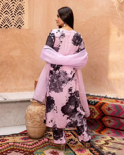 Mauve Pink Floral Suit Set