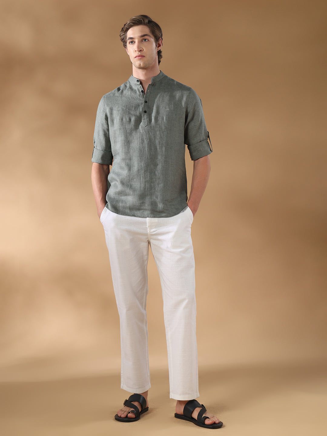 Olive Green Regular Fit Casual Cotton Shirt for men (DUSAN)