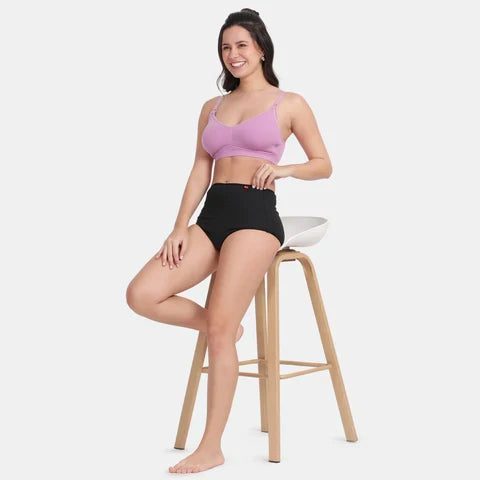 Envie nursing bra purple NVB1116 non wired non padded soft fabric breathable maternity bra for new moms