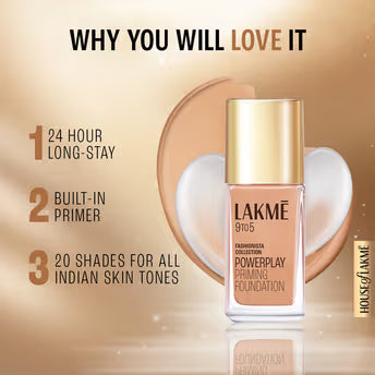 Lakme 9To5 Powerplay Priming Foundation - N320 Neutral Almond