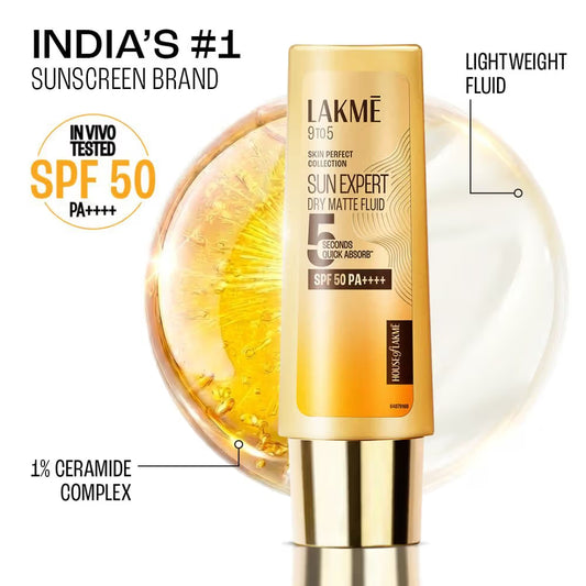 LAKME 9to5 SUN EXPERT DRY MATTE FLUID SUNSCREEN SPF50PA++++