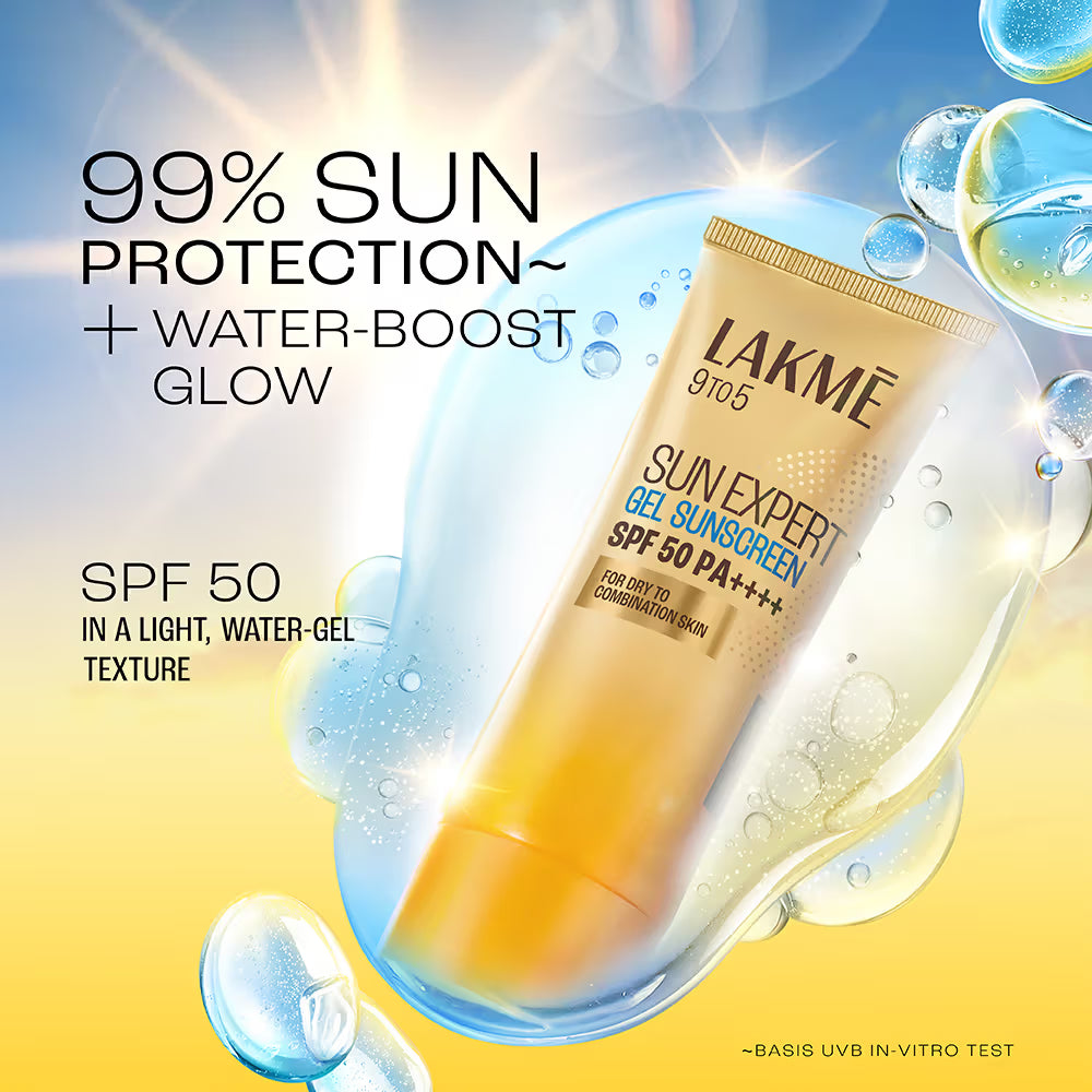 Lakme 9To5 Sun Expert Spf 50 Pa+++Light Sunscreen Gel
