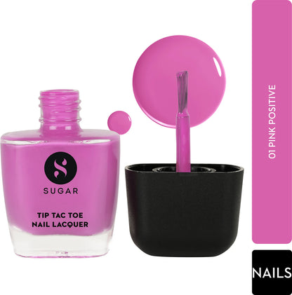 Sugar Cosmetics Tip Tac Toe Nail Lacquer Classic - 01 Pink Positive 10 MILLI_LITRE