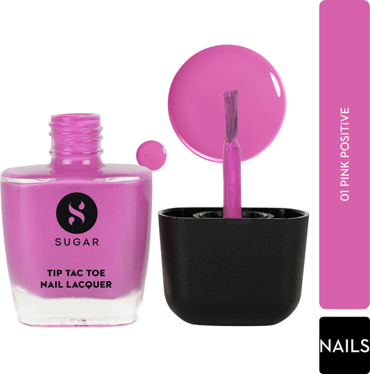 Sugar Cosmetics Tip Tac Toe Nail Lacquer Classic - 01 Pink Positive 10 MILLI_LITRE
