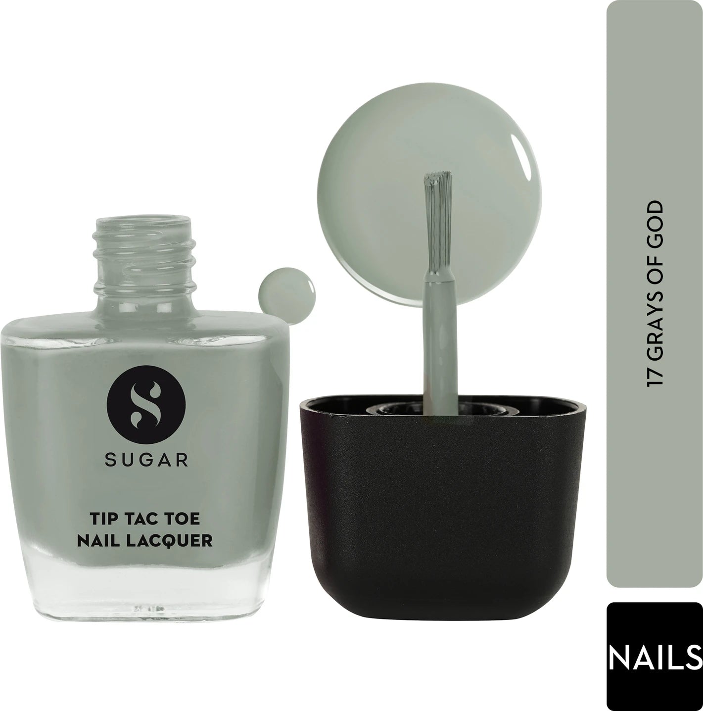 Sugar Cosmetics Tip Tac Toe Nail Lacquer - 17 Grays Of God 10 MILLI_LITRE