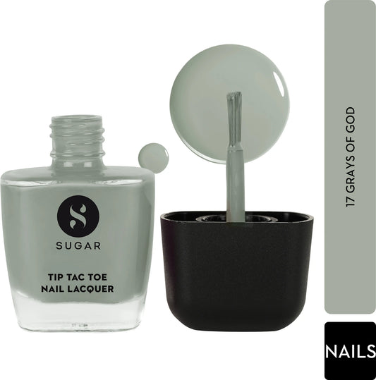 Sugar Cosmetics Tip Tac Toe Nail Lacquer - 17 Grays Of God 10 MILLI_LITRE