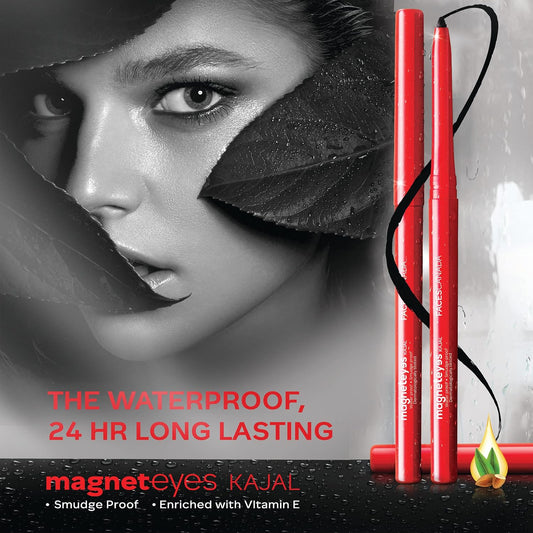 Faces Canada Magnet eyes Kajal | 24Hr Long Stay, Smudge & Water Resistant, Fade Proof Black 0.35 g