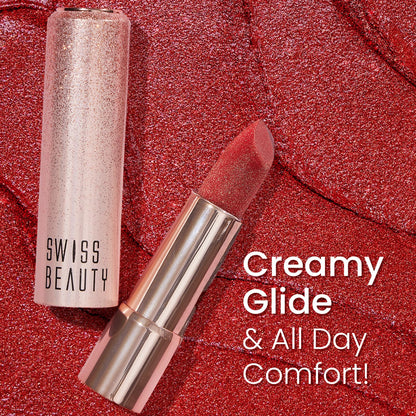 SWISS BEAUTY More Than Glitter Lipstick - 03 GLIMMER CORAL - 3G