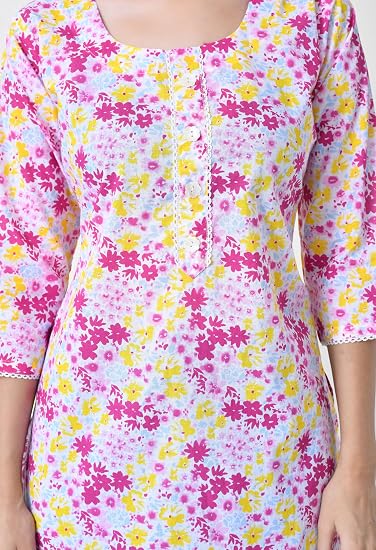 Pure Cotton Short Kurti for Women - Pink
