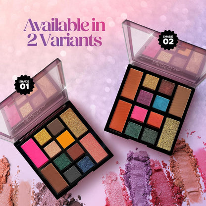 Hilary Rhoda 12 Eyeshadow Palette Hr-K010 01 (Multicolor) Matte & Shimmery Finish 20 GRAM