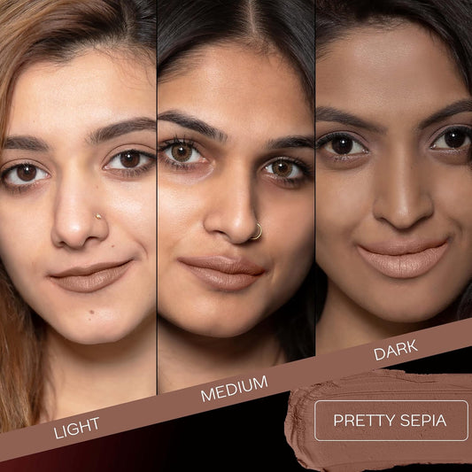 Facescanada Weightless Matte Finish Lipstick - Highly Pigmented - Pretty Sepia 08 4 g
