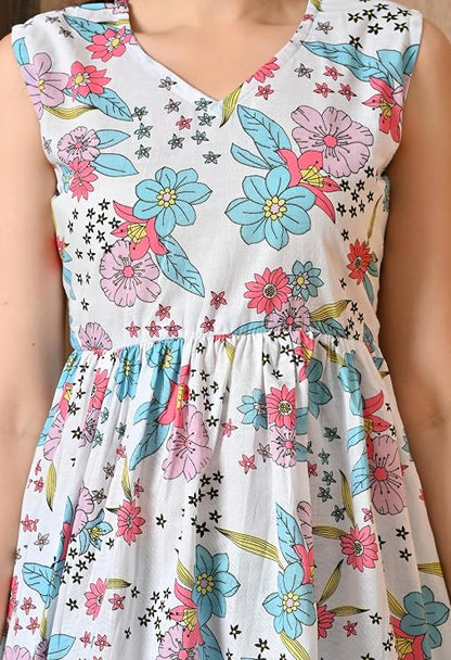 LIBOZA Peplum Cotton Tops for Woman, Stylish Sleeveless Short Kurti for Women on Jeans, Modern Design Top