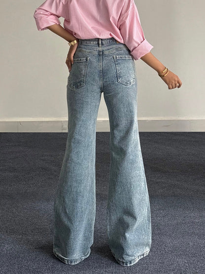 Premium Retro Blue Tinted Bootcut Jeans