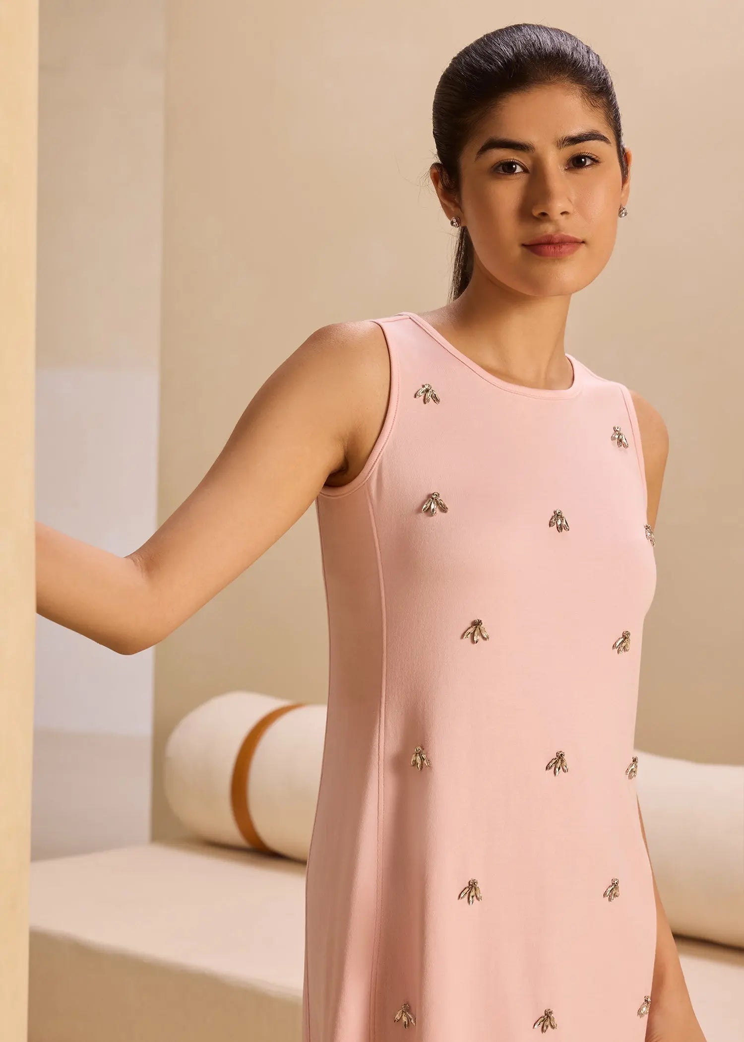 iCotton Rhinestone Shift Dress Alonge