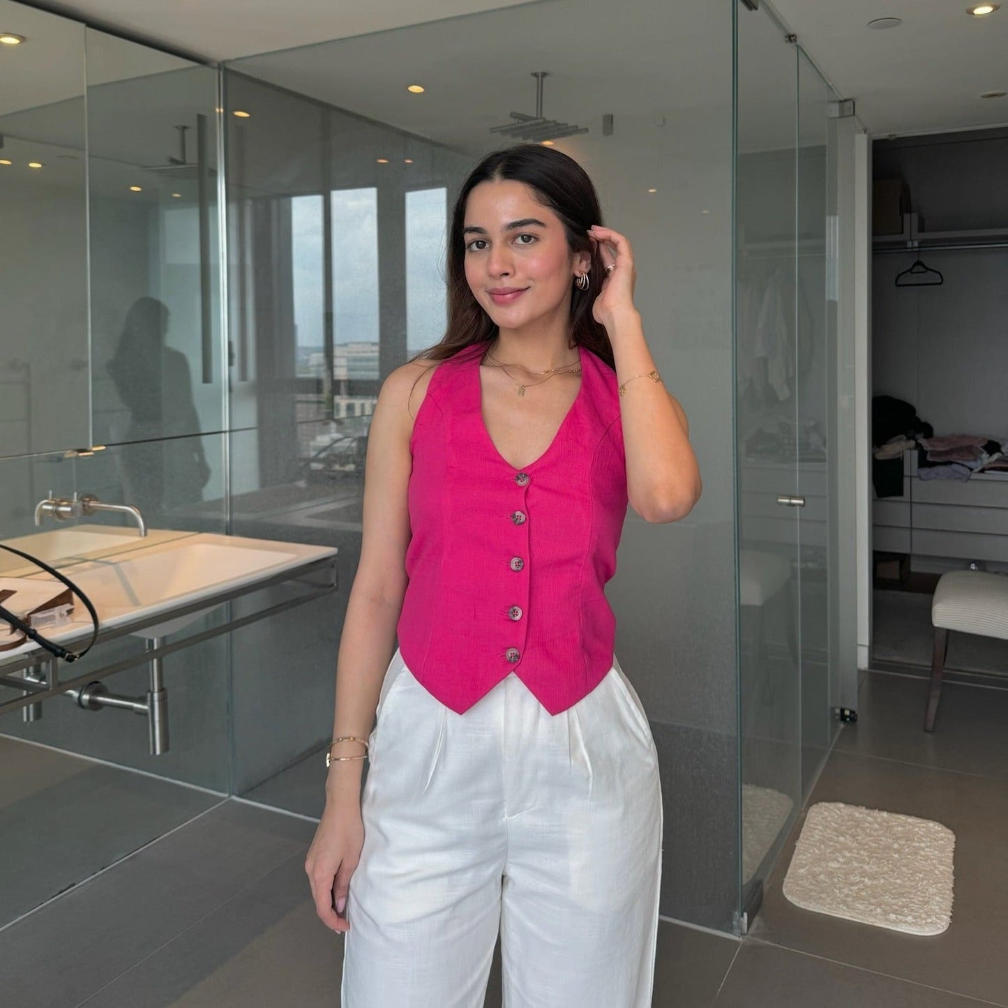 Geneva Vest - Hot Pink