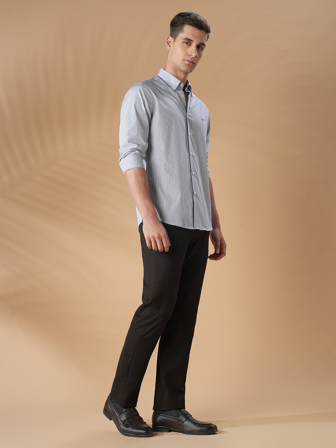 Grey Regular Fit Formal Cotton Shirt for men (CANTI)