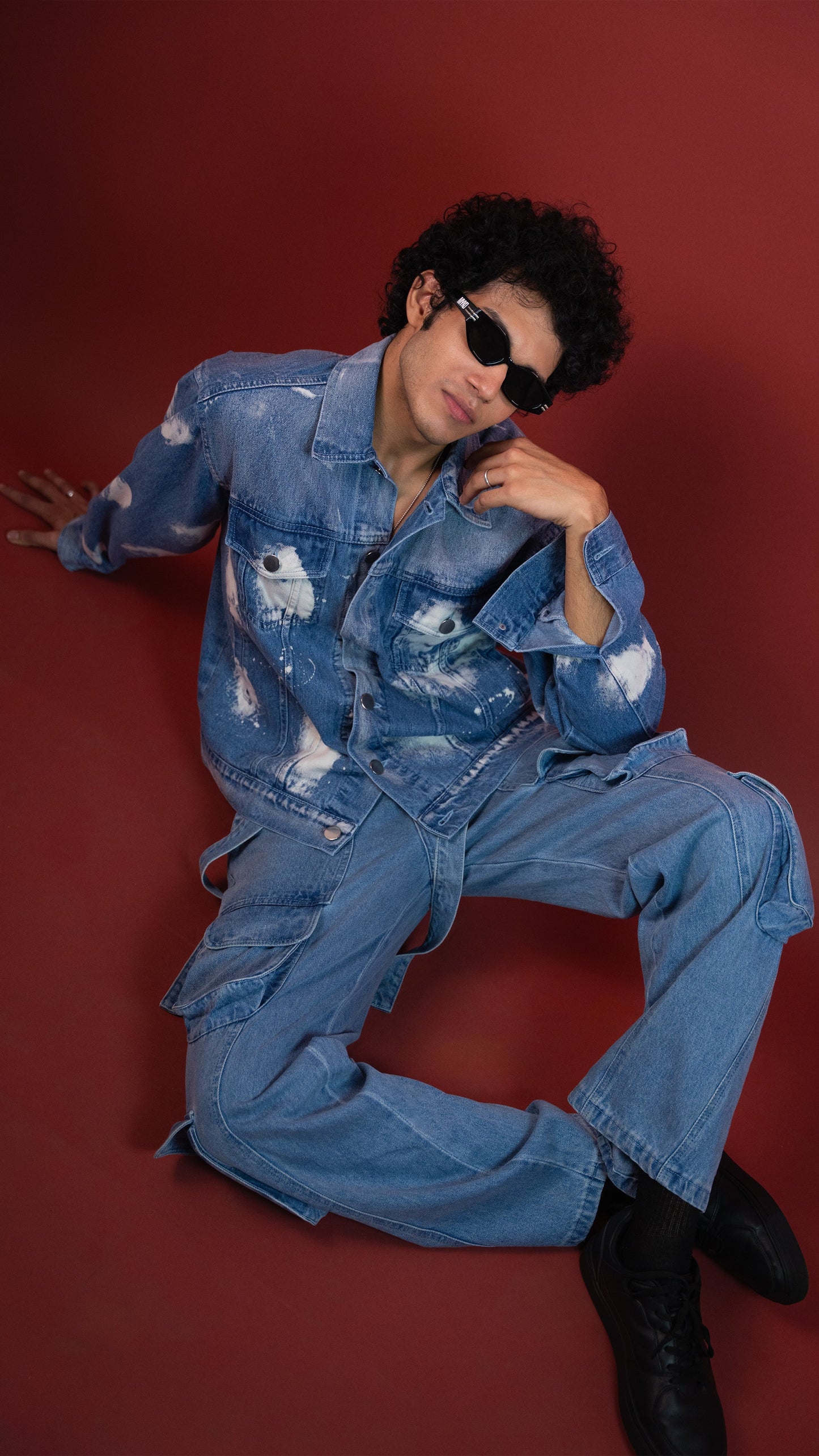 Blue Cloud Denim Men'S Jacket Rustlines