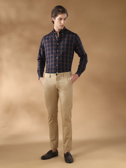 Black Regular Fit Formal Cotton Shirt for men (LENIS)