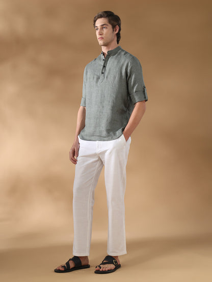 Olive Green Regular Fit Casual Cotton Shirt for men (DUSAN)