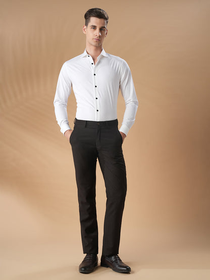 Off White Slim Fit Formal Cotton Shirt for men (CIECA)