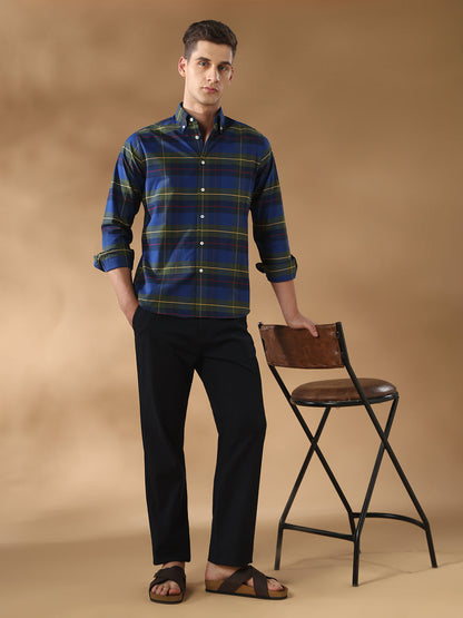Blue Regular Fit Casual Cotton Shirt for men (CINTA)