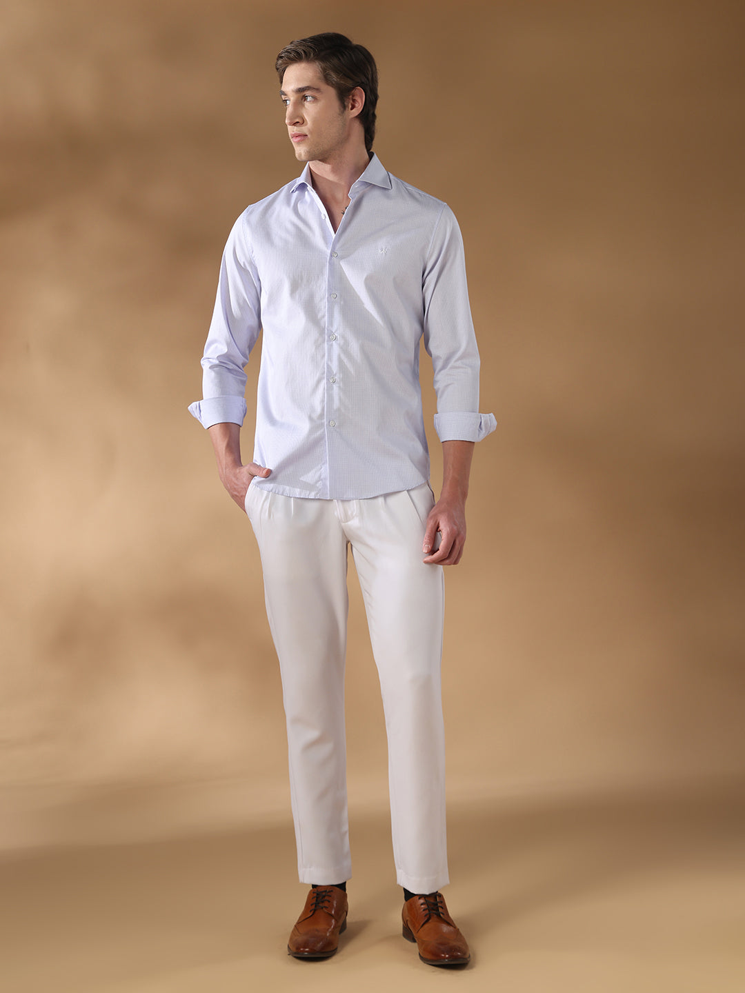 Lavender Slim Fit Formal Cotton Shirt for men (CODIC)