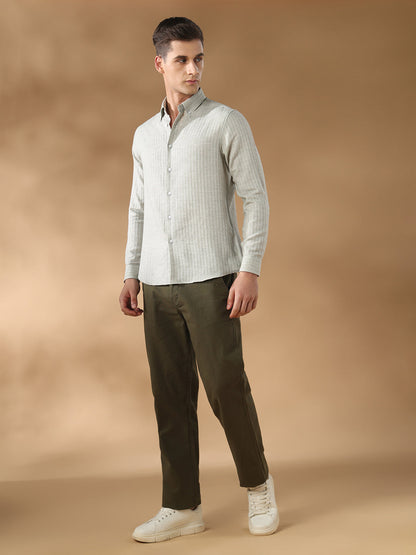 Green Regular Fit Casual Cotton Shirt for men (CINTIO)