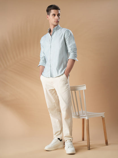 Green Regular Fit Formal Cotton Shirt for men (CORTE)