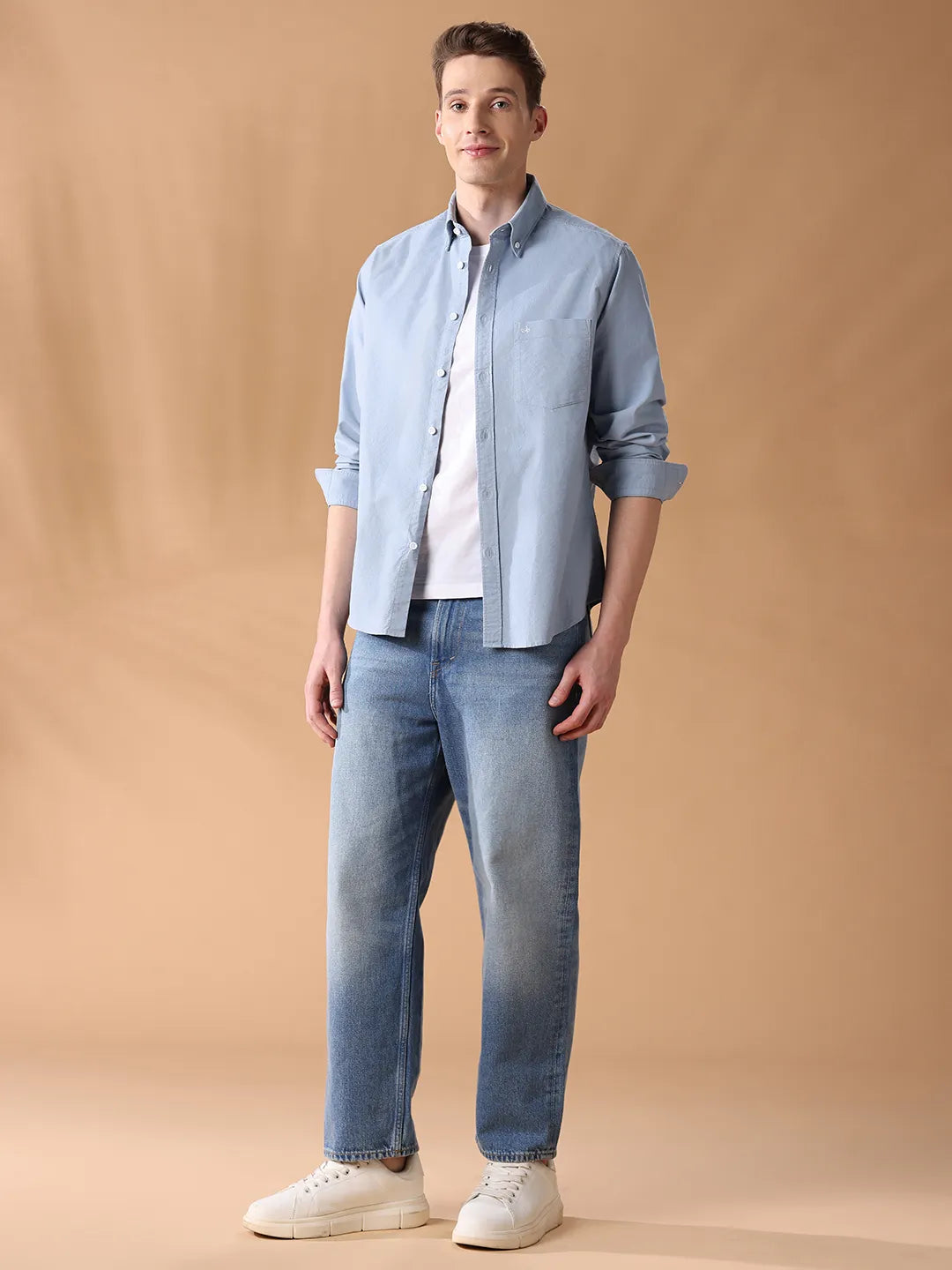 Blue Regular Fit Solid Casual Shirt for Men (SILVO)