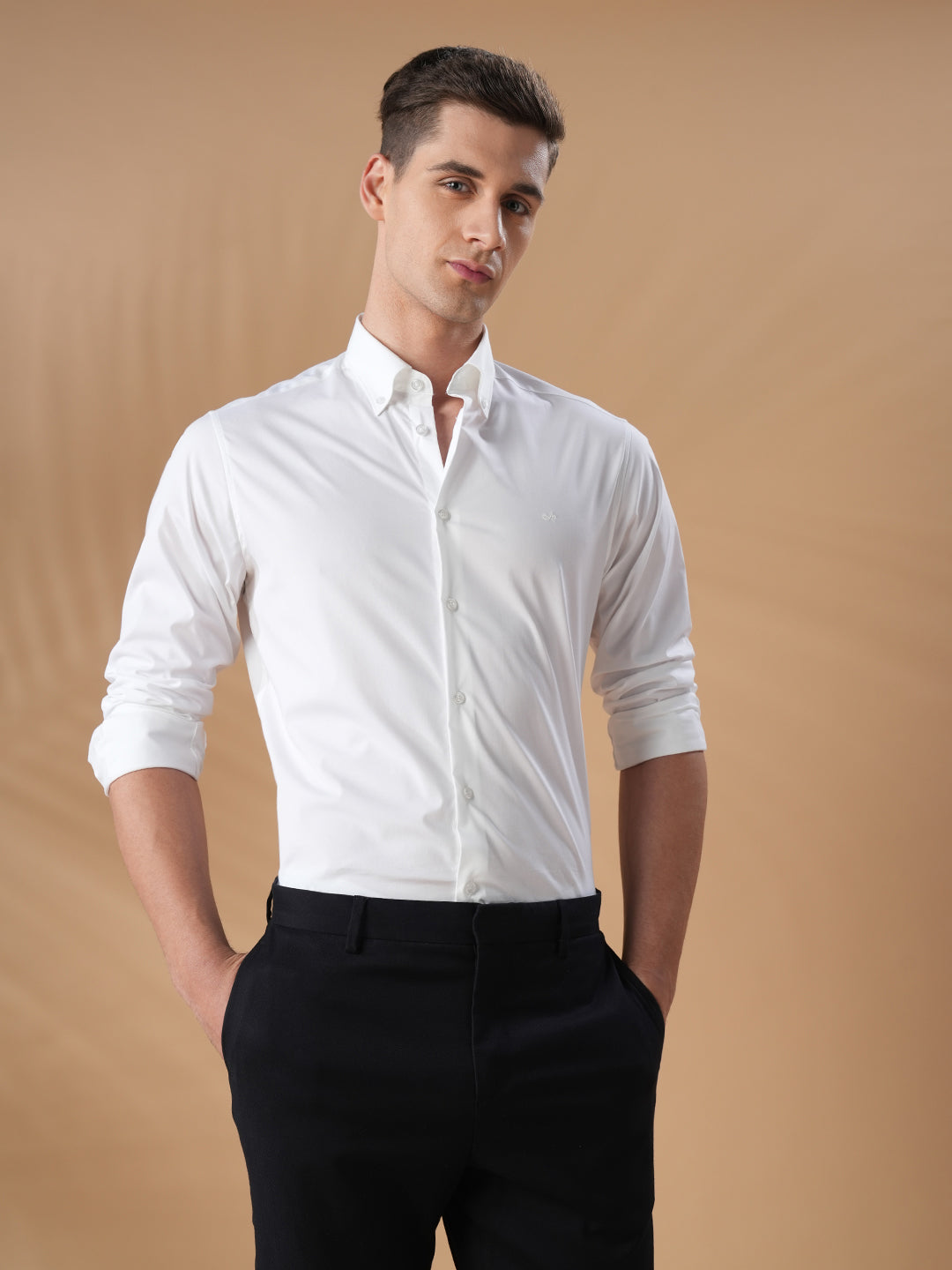 White Regular Fit Formal Cotton Shirt for men (COLTA)