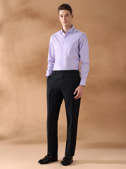 Lavender Regular Fit Solid Formal Shirt for Men (MICA)