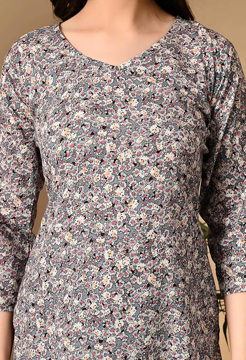 LIBOZA Cotton Short Kurti for Women Round Shape, Stylish Womens Kurtis Tunics Woman Kurta on Jeans | Shorts Tops Kurthis Top