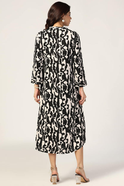 Rayon Pintuck Printed Dress